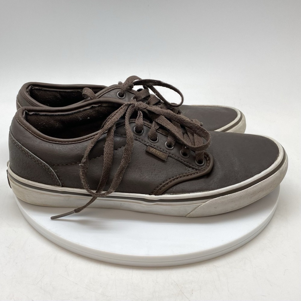 Vans Atwood Mens 8.5 Brown Athletic Casual Skater Leather Shoes Sneakers TCI4